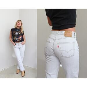 1990's Vintage USA Levi's 501 Gray Button Fly Jeans Women's XS SM 30" 31" Waist